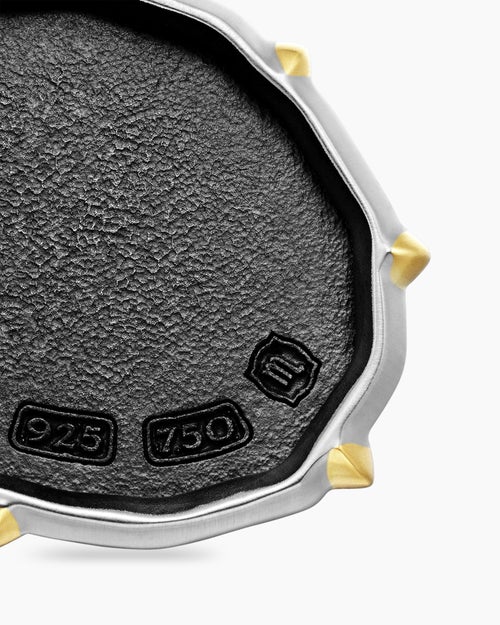 Mens Scorpio Amulet in Sterling Silver with 18K Yellow Gold, 23mm