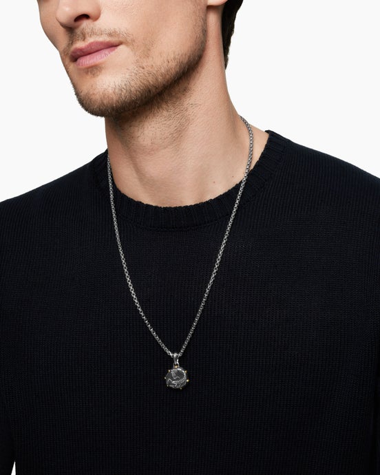 Scorpio Amulet in Sterling Silver with 18K Yellow Gold, 23mm