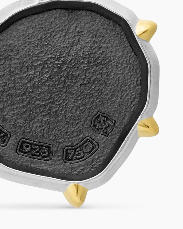 Amulette Sagittaire en argent sterling avec or jaune 18 carats, 23 mm