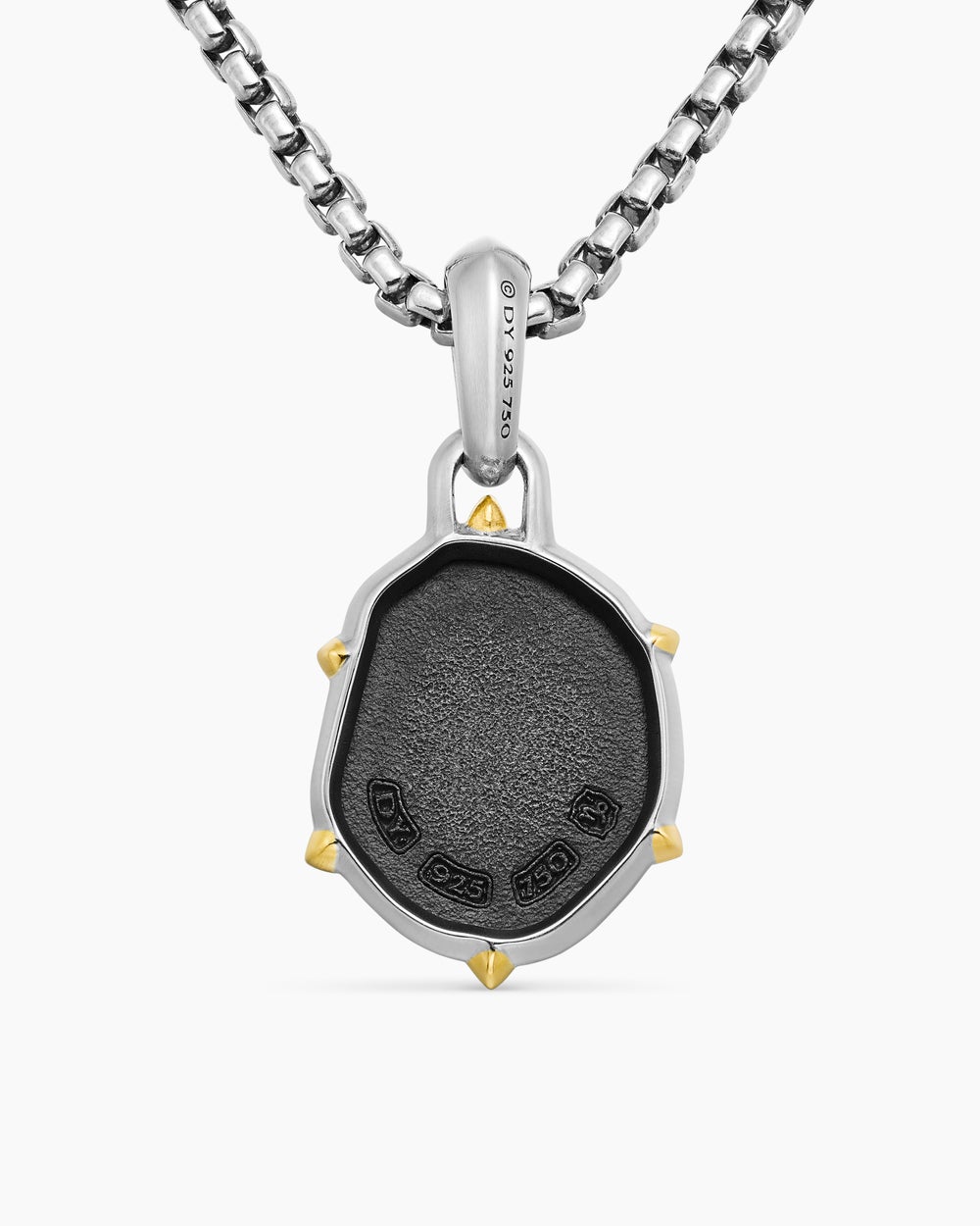 Amulette Capricorne en argent massif avec or jaune 18 carats, 23 mm homme
