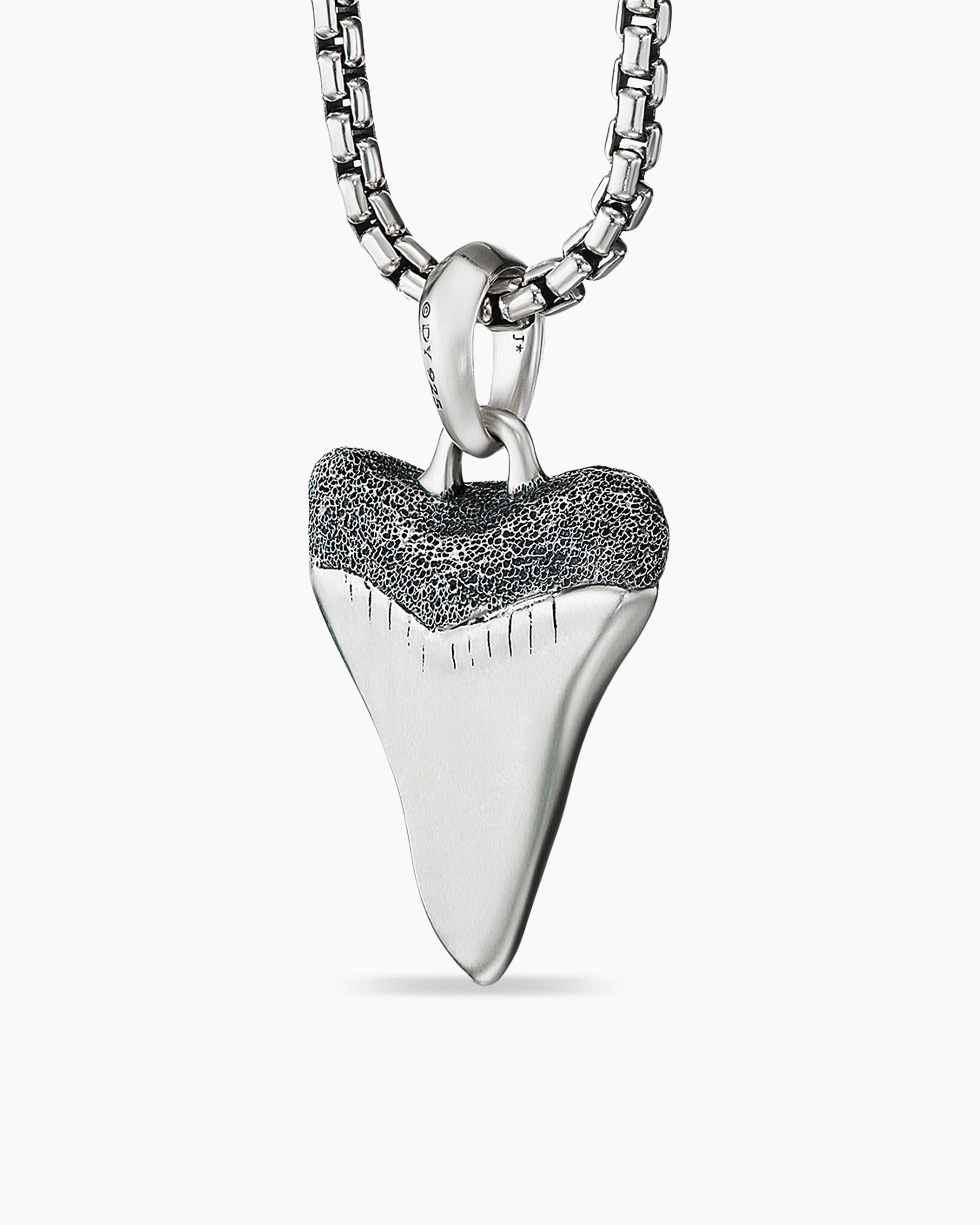 David Yurman Shark Tooth Amulet in Sterling Silver with Black Diamonds