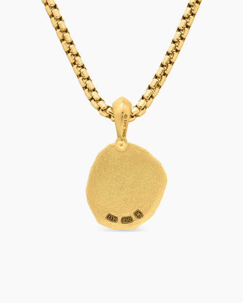 Mens Pisces Amulet in 18K Yellow Gold, 17mm