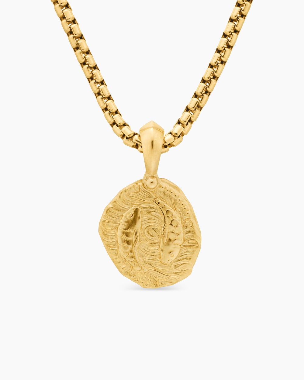 Amulette Poisson en or jaune 18 carats, 27 mm hommes
