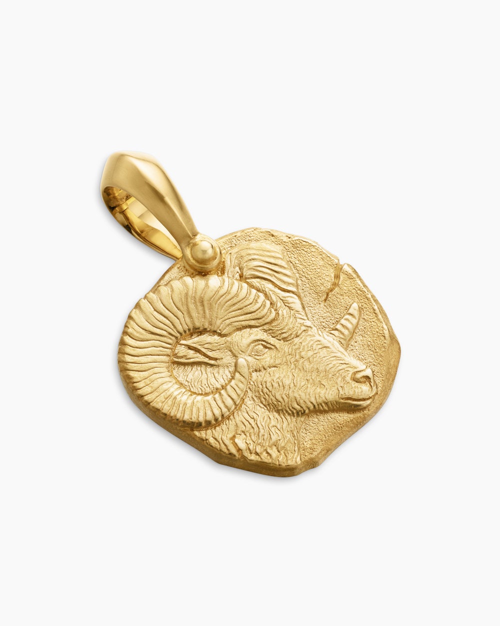 Amulette Bélier en or jaune 18 carats, 17 mm homme