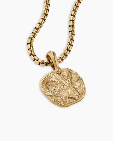 Aries Amulet in 18K Yellow Gold, 27mm