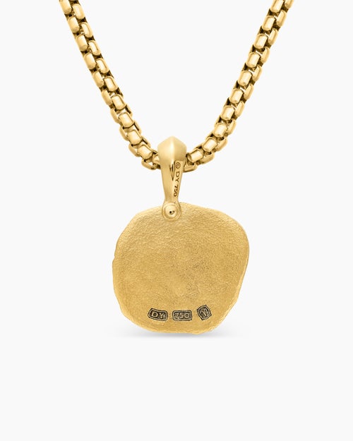 Mens Aries Amulet in 18K Yellow Gold, 17mm