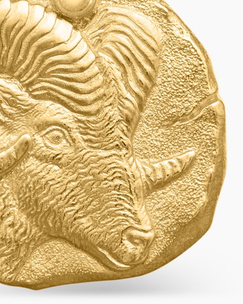 Mens Aries Amulet in 18ct Yellow Gold, 17mm