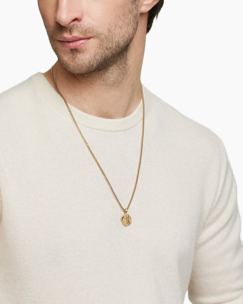 Amulette Bélier en or jaune 18 carats, 17 mm homme
