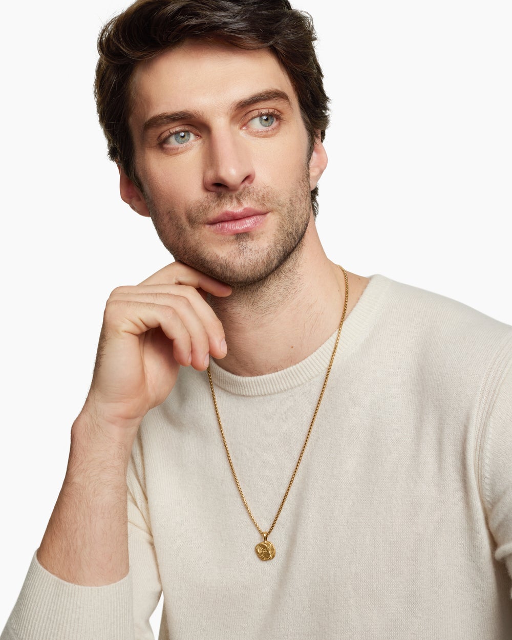 Amulette Bélier en or jaune 18 carats, 17 mm homme