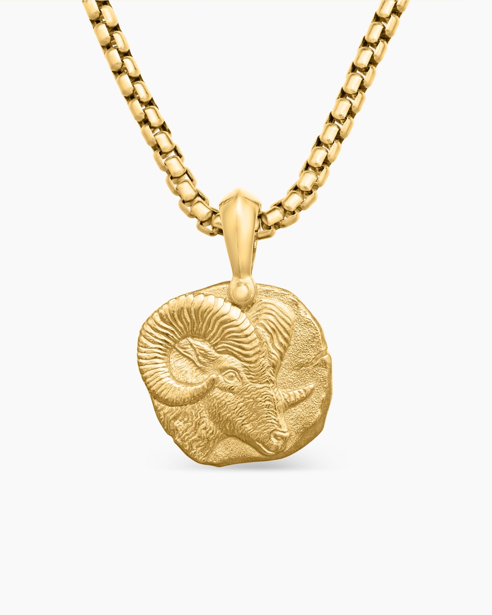 Amulette Bélier en or jaune 18 carats, 17 mm homme