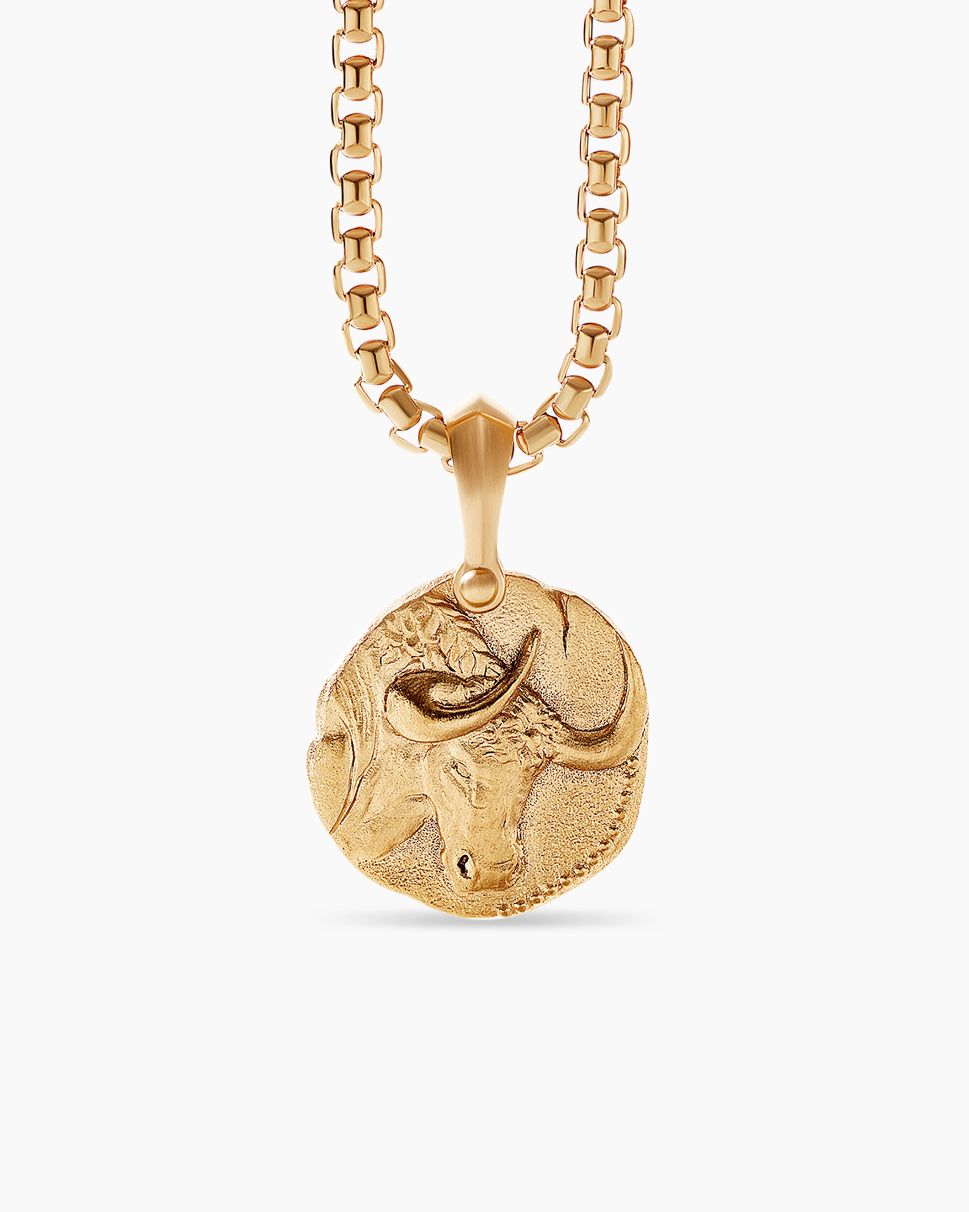 Gold Taurus Zodiac Pendant