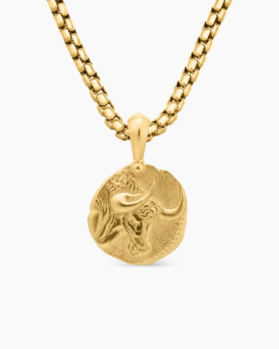Taurus Amulet in 18K Yellow Gold, 17mm