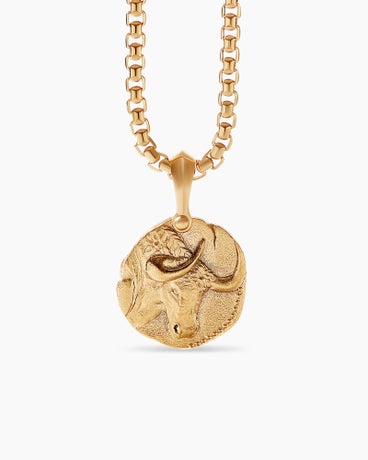 Taurus Amulet in 18K Yellow Gold, 27mm
