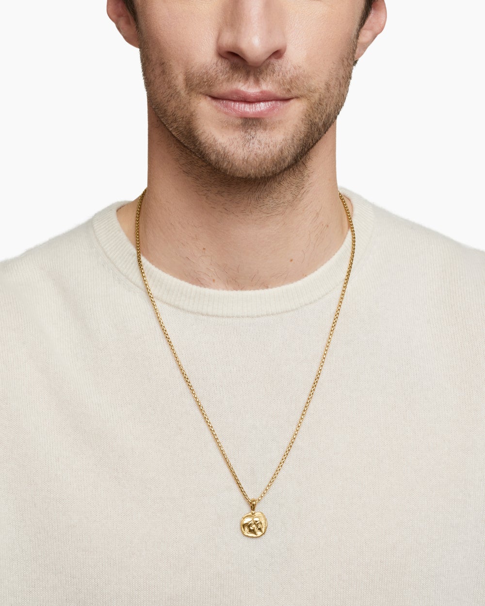 Mens Gemini Amulet in 18K Yellow Gold, 17mm
