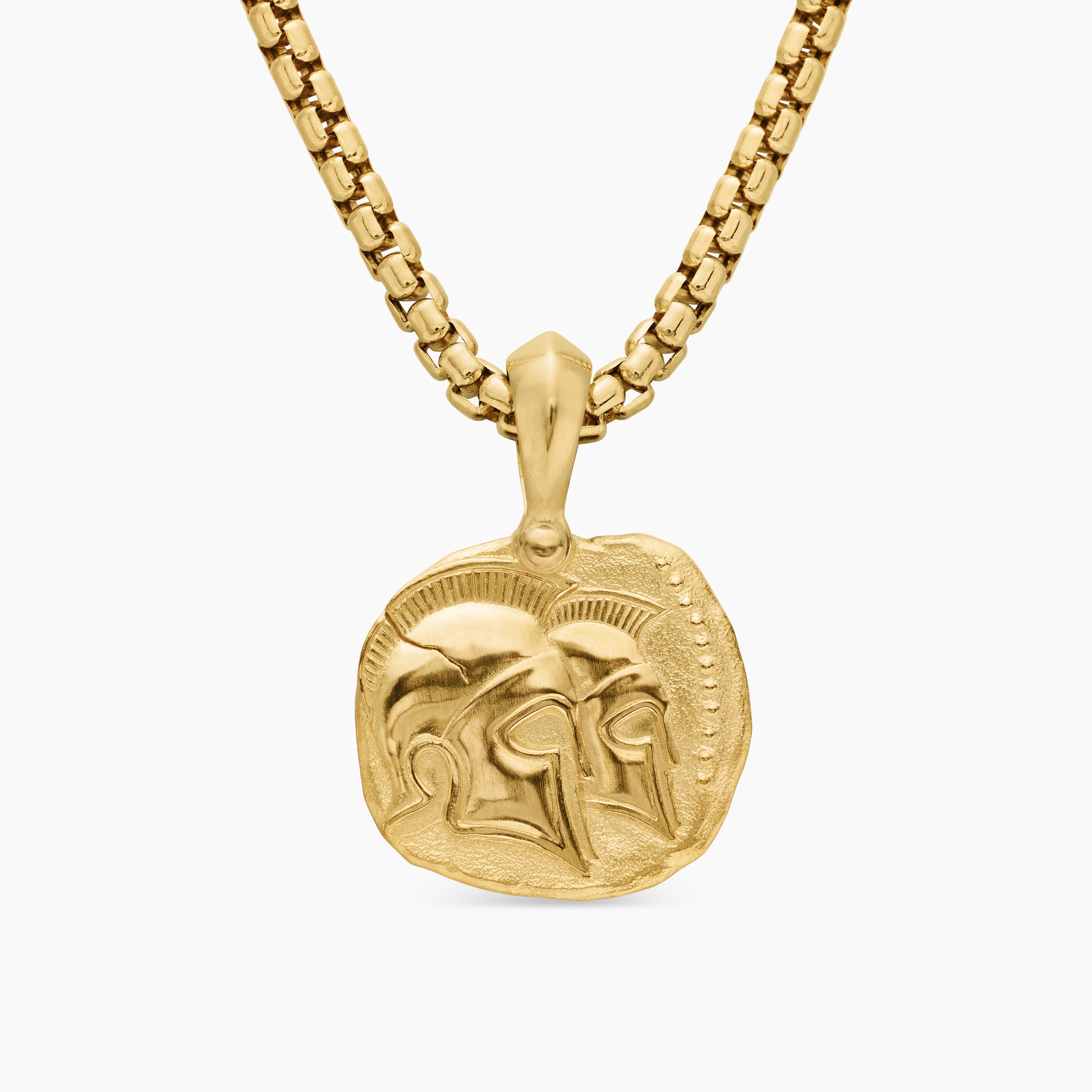 Mens Gemini Amulet in 18K Yellow Gold, 17mm