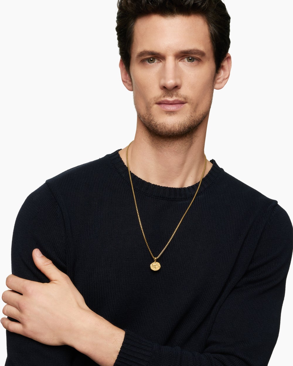 Amulette Cancer en or jaune 18 carats, 27 mm hommes