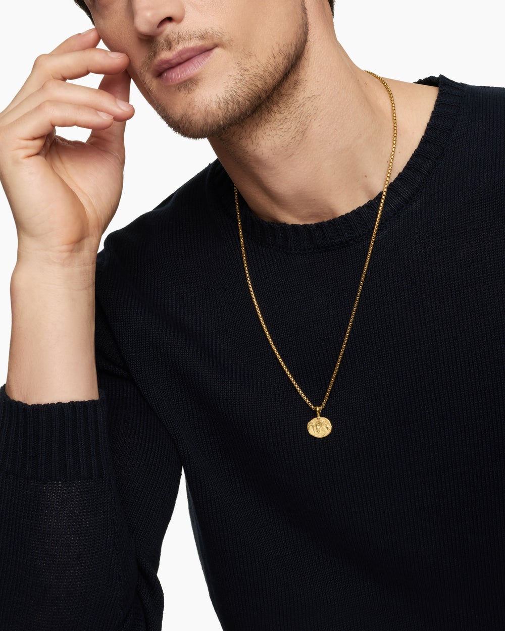 Amulette Cancer en or jaune 18 carats, 27 mm hommes