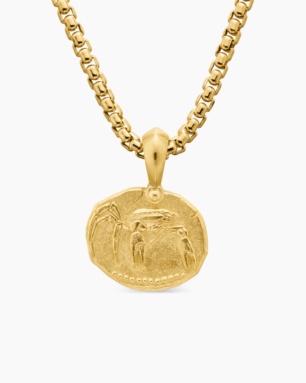 Amulette Cancer en or jaune 18 carats, 27 mm hommes
