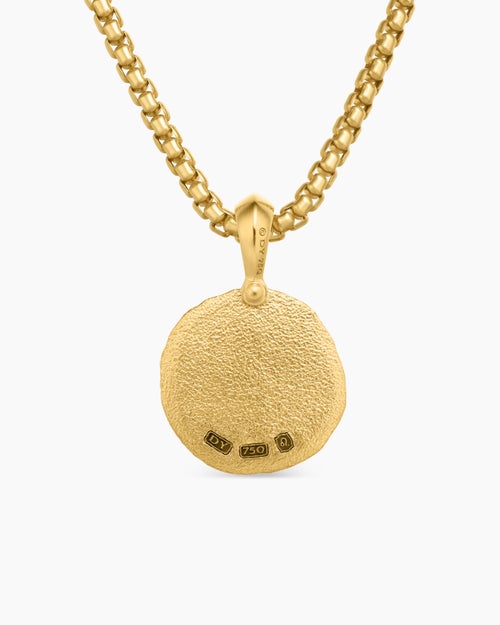 Mens Leo Amulet in 18K Yellow Gold, 17mm