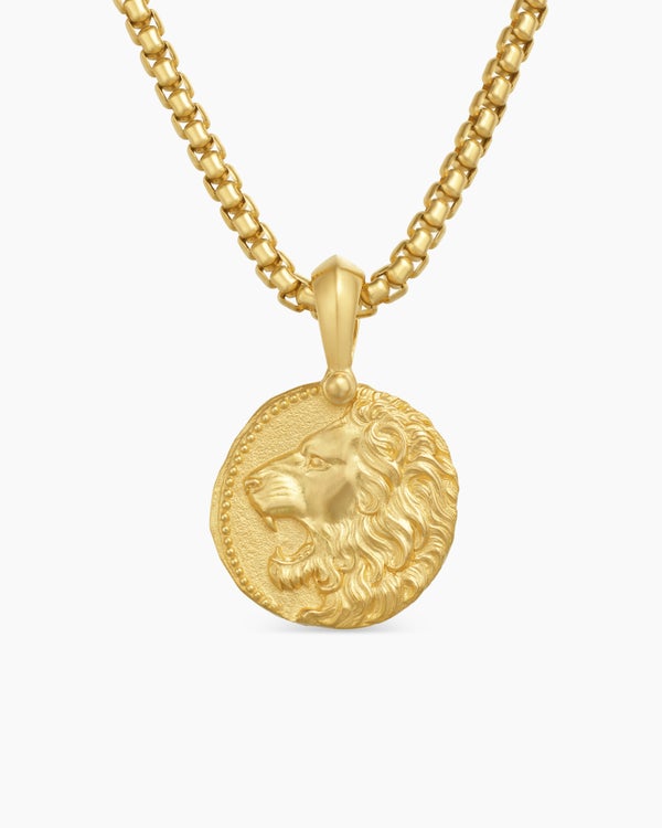 Amulette lion en or jaune 18 carats, 27 mm