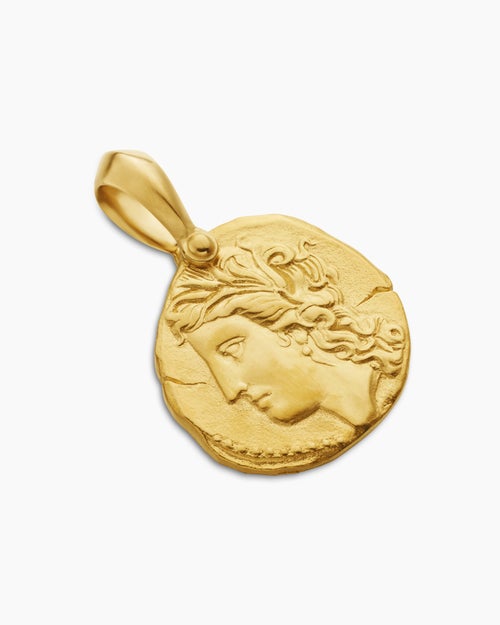 Mens Virgo Amulet in 18K Yellow Gold, 17mm