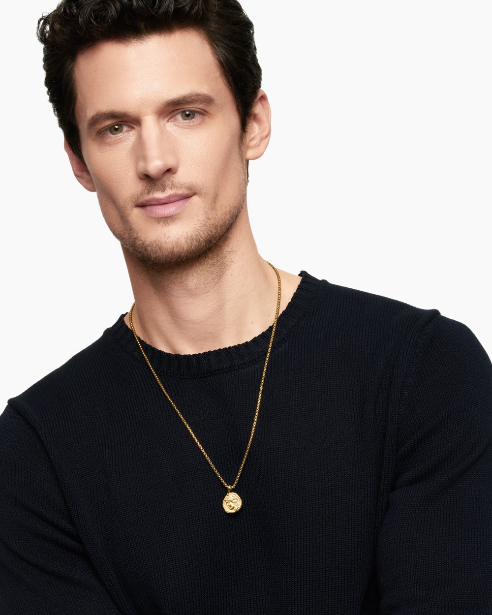 Mens Virgo Amulet in 18K Yellow Gold, 17mm