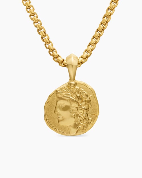 Mens Virgo Amulet in 18K Yellow Gold, 17mm