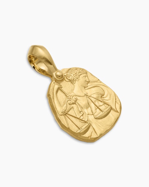 Mens Libra Amulet in 18K Yellow Gold, 17mm