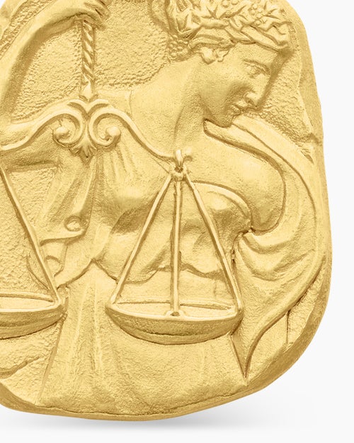 Mens Libra Amulet in 18K Yellow Gold, 17mm