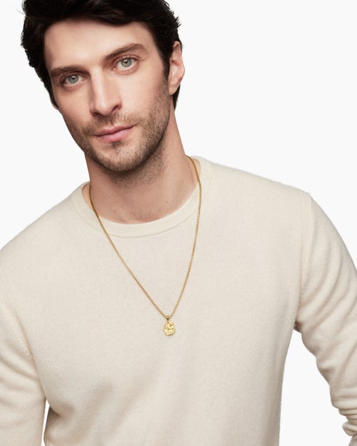 Mens Libra Amulet in 18K Yellow Gold, 17mm