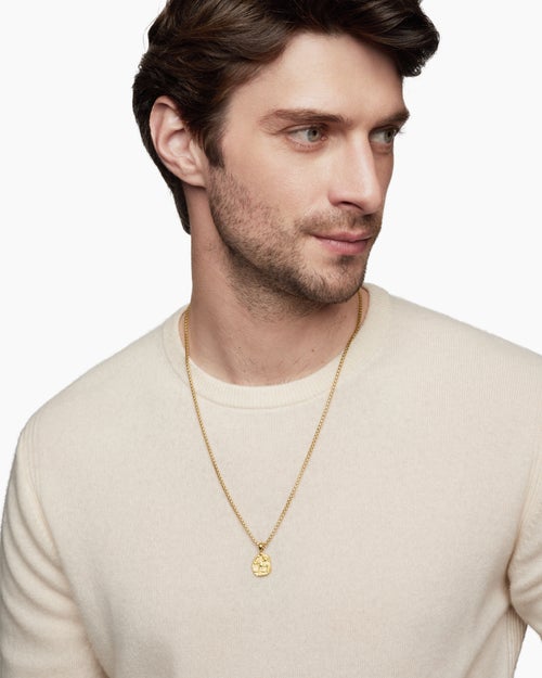 Mens Libra Amulet in 18K Yellow Gold, 17mm