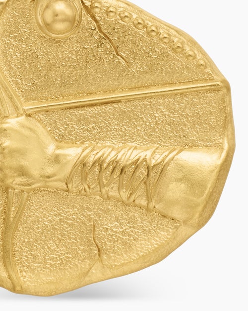 Mens Sagittarius Amulet in 18K Yellow Gold, 17mm