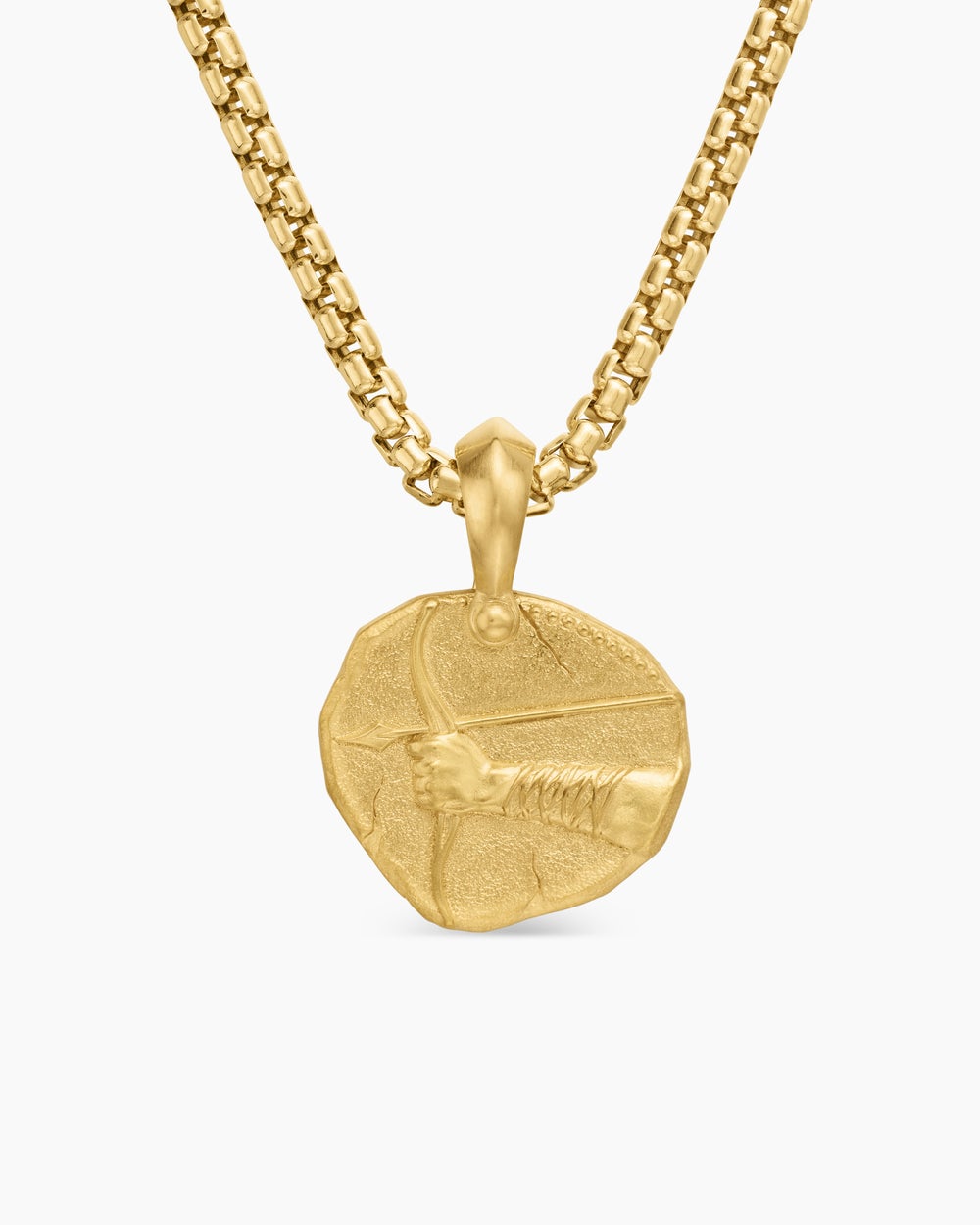 Amulette Sagittaire en or jaune 18 carats, 27 mm hommes