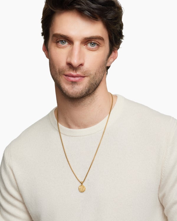 Amulette Verseau en or jaune 18 carats, 27 mm