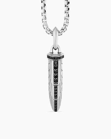 Empire Amulet in Sterling Silver with Black Diamonds, 39.8mm