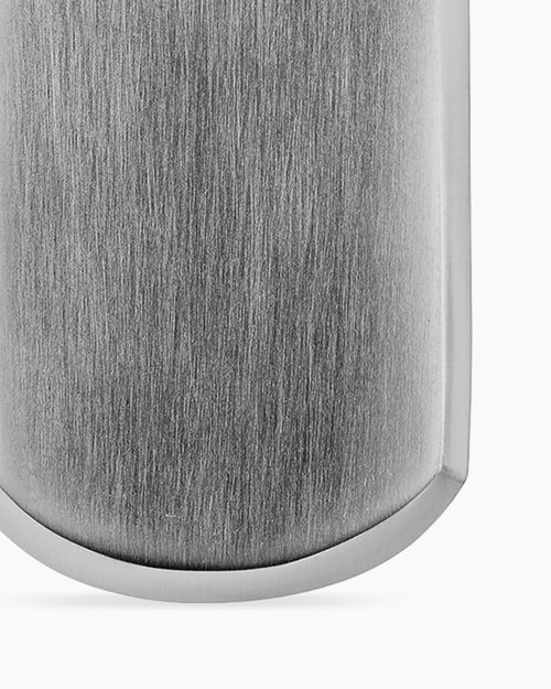 Mens Chevron Tag in Platinum with Diamond Baguettes, 35mm