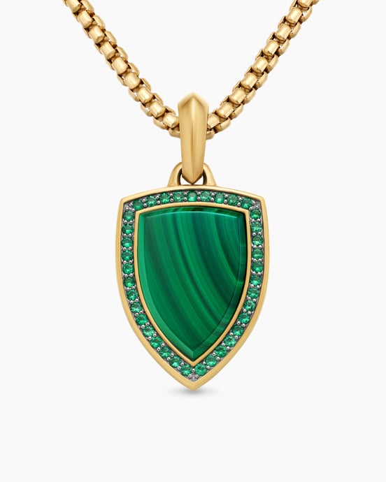 Shield Amulet in 18K Yellow Gold, 27mm