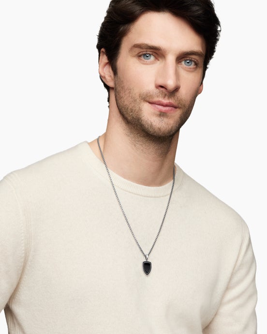 Shield Amulet in Sterling Silver, 27mm