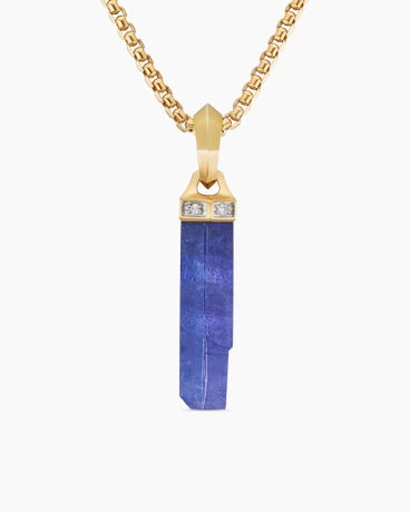 Gothic Crystal Amulet with Tanzanite, Diamonds and 18K Yellow Gold, 44.6mm