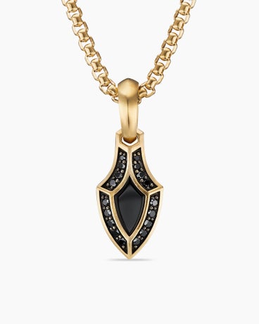 Armory® Gothic Amulet in 18K Yellow Gold with Black Onyx and Diamonds, 29.8mm