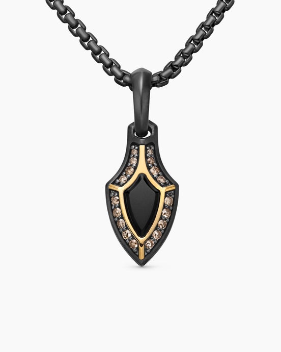 Armory Gothic Amulet in Black Titanium with 18K Yellow Gold, 22.6mm