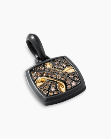Armoury® Amulet in Black Titanium with 18K Yellow Gold and Cognac Diamonds, 28.3mm