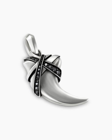Cairo Wrap Claw Amulet in Sterling Silver with Black Diamonds, 36.4mm