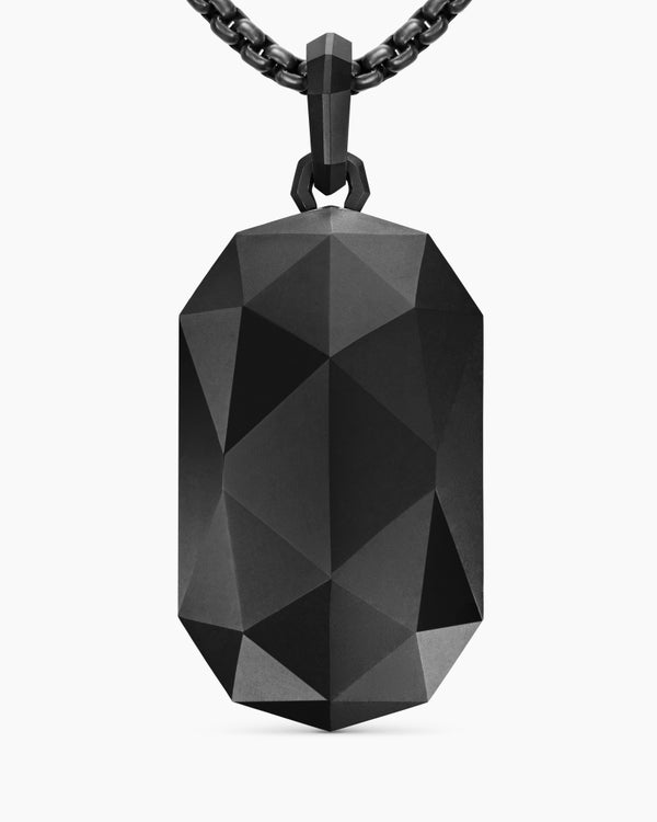 Faceted Amulet in Black Titanium, 36.3mm