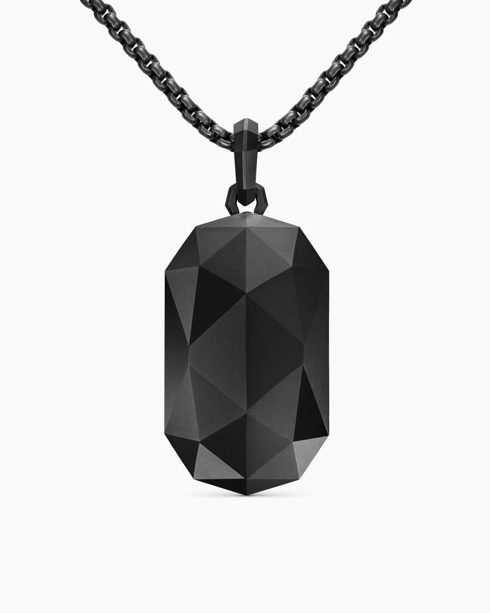 Amulette Faceted en titane noir, 36,3 mm hommes