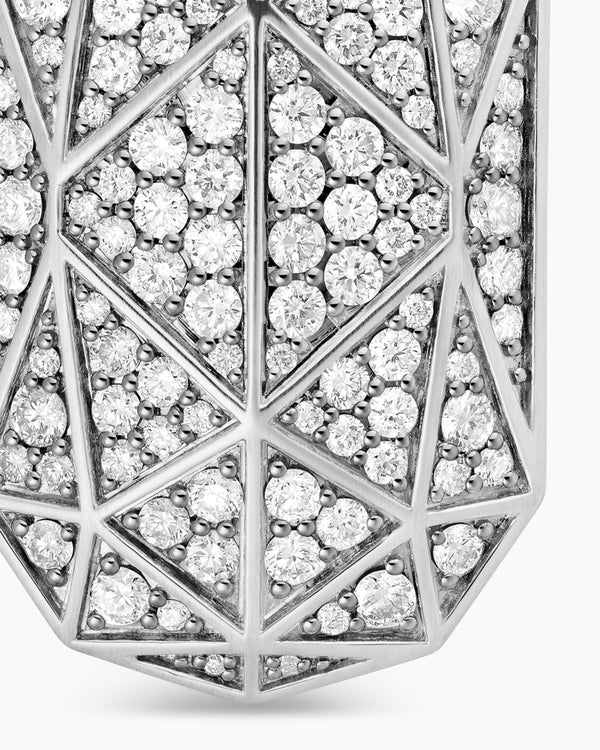 Faceted Amulet in Sterling Silver with Diamonds, 36.3mm