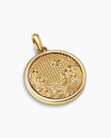 Water and Fire Duality Amulet in 18K Yellow Gold, 30mm