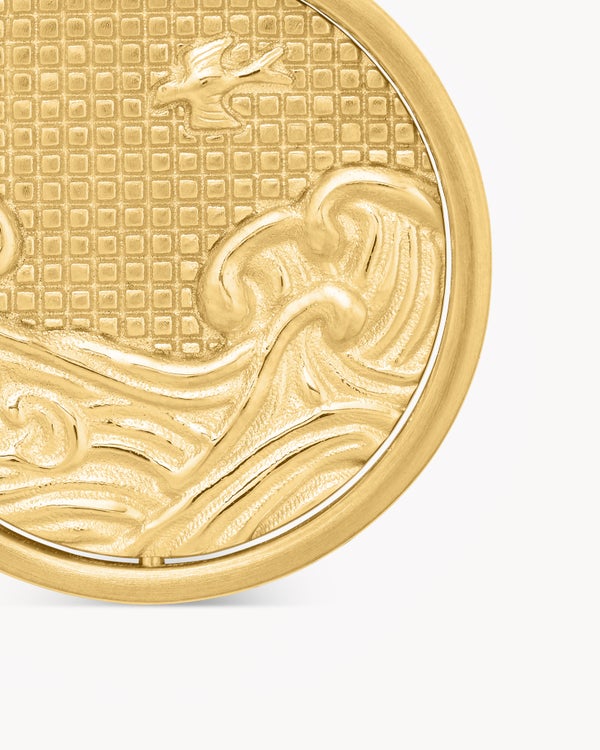 Amulette Duality Eau et Feu en or jaune 18 carats, 30 mm