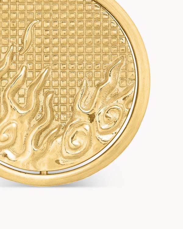 Amulette Duality Eau et Feu en or jaune 18 carats, 30 mm