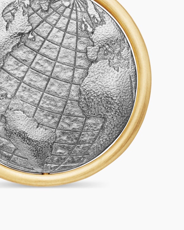 Amulette Duality Terre et Lune en argent massif avec or jaune 18 carats, 24 mm